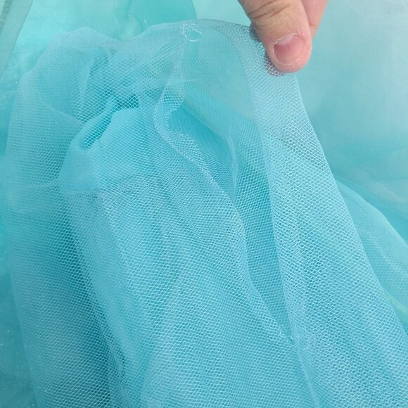 Disney Store Frozen Elsa Dress Costume Blue White Tulle Cape Girls 5/6 Snow Ice - Picture 12 of 13